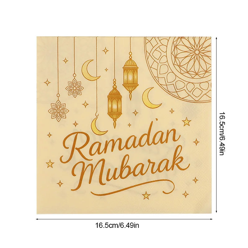 Ramadan Mubarak Luxe Servetten