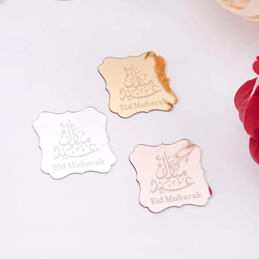 20 stuks Eid Mubarak Acryl Stikkers 5cm