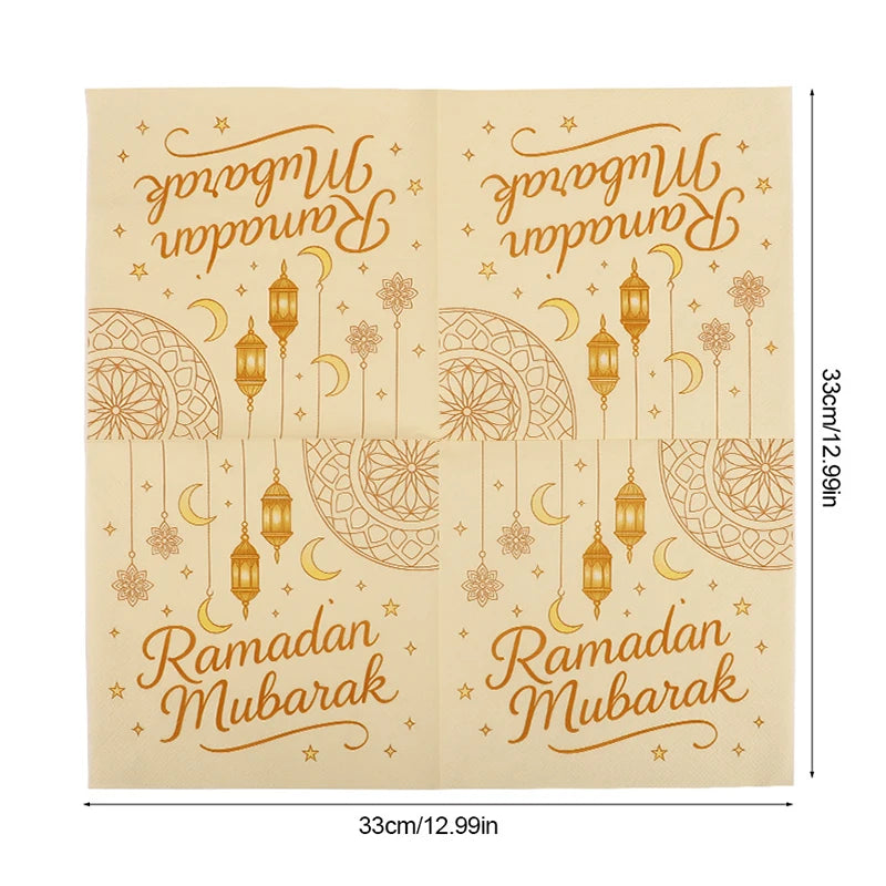 Ramadan Mubarak Luxe Servetten