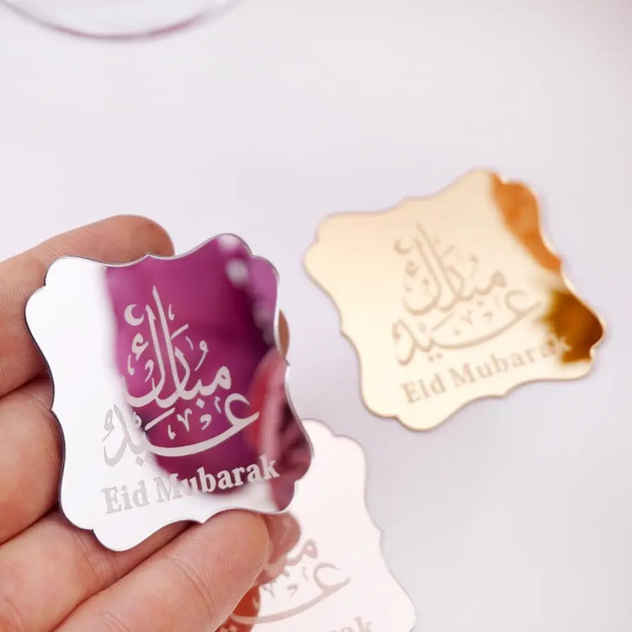 20 stuks Eid Mubarak Acryl Stikkers 5cm