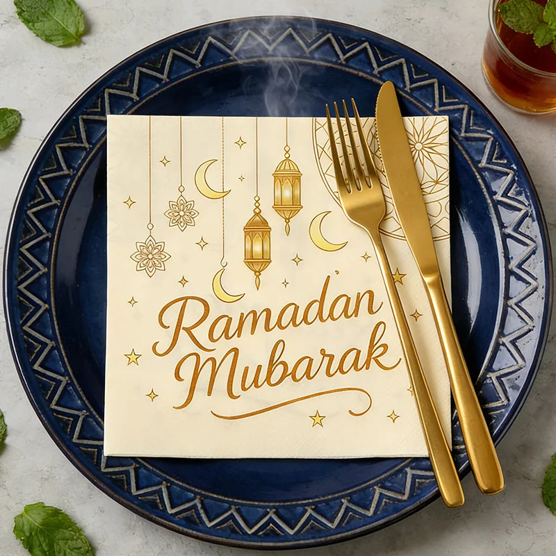 Ramadan Mubarak Luxe Servetten